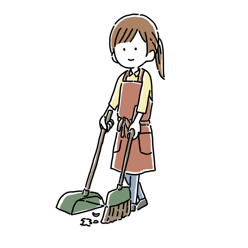 施術後はスペースをきれいに清掃します。